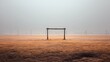 © wahyu - Isolated soccer goalpost on a plain field, minimal background