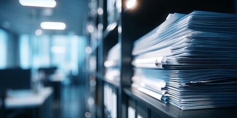 Poster - Business Professional Organizing Documents and Digitizing Data with Innovative Technology in Modern Office Environment