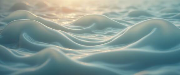 Poster - Abstract waves reflecting soft light, creating a serene and mesmerizing visual landscape.