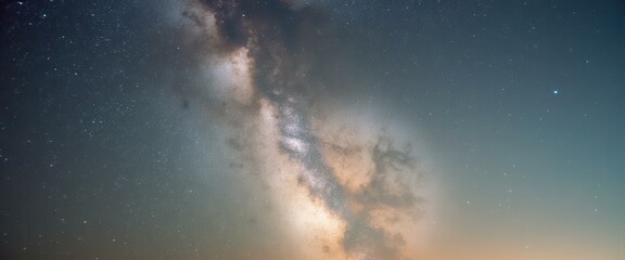Poster - Breathtaking celestial panorama of a star-studded night sky revealing the radiant Milky Way galaxy