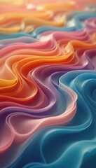 Poster - Fluid Pastel Waves - A Soft and Serene Abstract with Vibrant Color Gradients