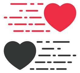 Wall Mural - Heart icon with dash line motion.