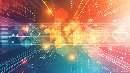 Wall Mural - dynamic abstract illustration of digital network.