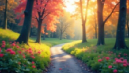 Wall Mural - abstract blurred nature scene, perfect for website backgrounds, soft, graphic