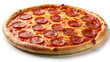 © MinaNasrin - Delicious pepperoni pizza on white background for food delivery and menu design