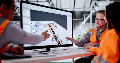 Poster - Factory Engineers Using AI Software Map Machinery Layout