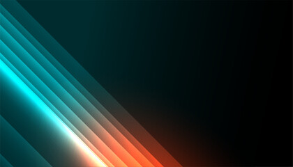 Fototapete - modern glowing neon stripes background with text space