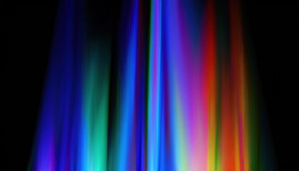 Aufkleber - vibrant abstract light burst with rainbow neon beams on black background for web design, print media, branding, and digital art graphic resource

