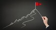 © Abeto_21 - Drawing Mountain with Flag on Peak Chalkboard Concept of Success