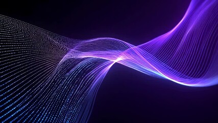 Abstract Neon Wave purple, Seamless Flowing Particle Lines