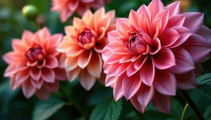 Wall Mural - intricate dahlia blooms, vibrant colors, lush petals , purple, photography