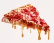 © Agung - Savor Delicious Pizza Slice, Enjoy Savory Toppings with Melted Cheese and a Sweet Drizzle, a Tasty Treat.