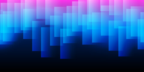 Wall Mural - a modern abstract design featuring a smooth colorful lit gradient background with overlapping transp