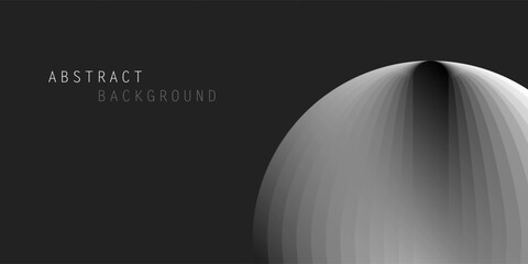Wall Mural - abstract sphere made of flowing black and white gradient stripes. the smooth, curved lines create a 