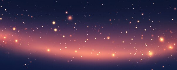 Poster - Abstract Glowing Starry Sky With Pink and Blue Gradient Background Featuring Twinkling Lights and Stars Creating a Festive Nighttime Atmosphere
