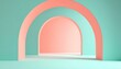 © BIZTECHART - Geometric arch design modern interior 3d render minimalist environment creative viewpoint abstract concept for visual inspiration