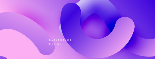 Poster - Abstract fluid shapes, vibrant purple hues, smooth gradients create modern background design. Minimalist aesthetic, dynamic composition.