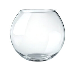 Fototapete - A simple, clear glass sphere vase on Png Format and Transparent Background