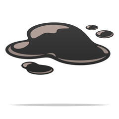 Wall Mural - black oil spill puddle vector isolated illustration