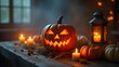 © Fozle - Spooky Halloween Jack O'Lantern with Candles and Lantern