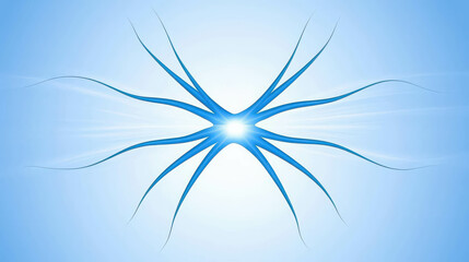 Wall Mural - abstract blue lines radiating from center on soft blue background for modern designs