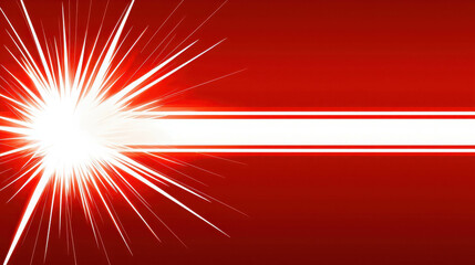 Wall Mural - bright explosion on red background with radiant light and starburst effect