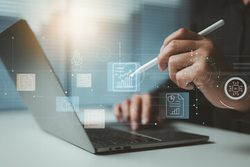 Aufkleber - Advanced data visualization driven by AI enhances productivity and supports better business decisions.