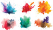 © appl - Holi colorful splash set, Set of different color explosions isolated on a white background.