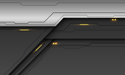 Wall Mural - abstract steel black shadow yellow light technology futuristic style geometric on dark grey backgrou