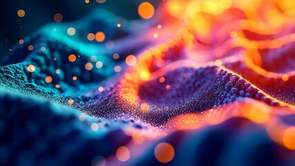 Wall Mural - mesmerizing flow of vibrant particles in motion a captivating dance of light and color