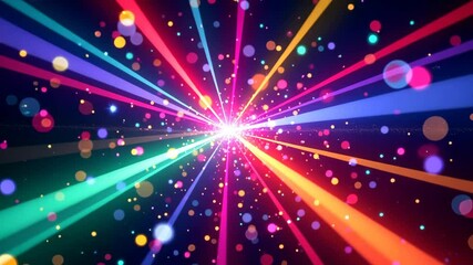 Wall Mural - rainbow rays of light burst forth in a colorful, animated display