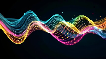 Wall Mural - mesmerizing flow of colorful particles in a dynamic wave pattern