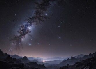Wall Mural - myriad stars shimmer across inky blackness, distant nebulae , milky way, heavenly bodies, vast
