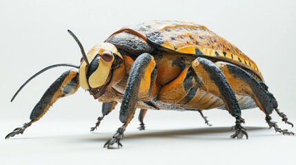 Wall Mural - detailed macro photograph showcasing the intricate and vibrant patterns of a striking striped beetle