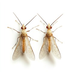 Wall Mural - detailed macro photograph of a brown winged insect showcasing its intricate compound eyes antennae t