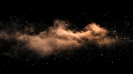 a shimmering nebula of dust and stars illuminates the dark expanse.