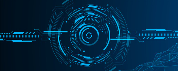 Wall Mural - Technical elements formed in the shape of a circle. Vector illustration. Vector Abstract technology circuit lines. Technology vector background.Eps10 vector illustration.	
