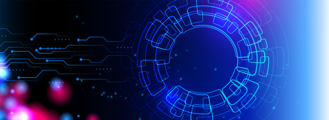 Wall Mural - Technical elements formed in the shape of a circle. Vector illustration. Vector Abstract technology circuit lines. Technology vector background.Eps10 vector illustration.	
