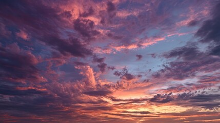 Wall Mural - Majestic Colorful Sunset Sky with Dramatic Clouds at Dusk