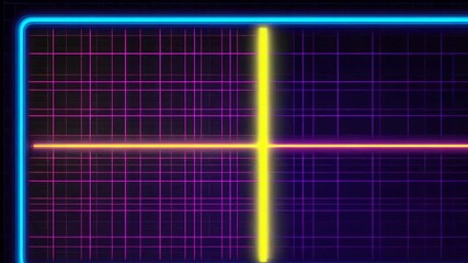 Abstract neon grid and dynamic waveform