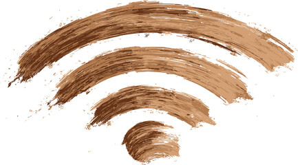 Leinwandbilder - abstract brown brushstroke painting of wifi symbol. vector illustration.
