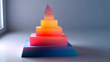 Wall Mural - Abstract Colorful Pyramid Structure