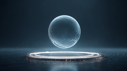 glass sphere on black background