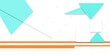 © ovik - Abstract Geometric Composition: Teal Triangles, White Squares, and Orange Stripes on White Background, Minimalist Modern Design