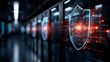 © Happy Photo Stock - Malware prevention ransomware infrastructure. Spyware detection. Trojan detection. Endpoint vulnerability. Zero-day detection. Corporate cybersecurity firewall protection image.