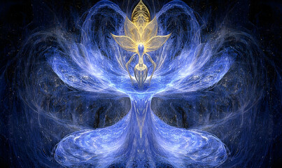 Wall Mural - cosmic floral being in deep space