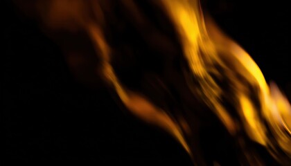 Poster - abstract golden light wave on black background for digital art, web design, branding, print media, dynamic wallpaper or motion themed graphics

