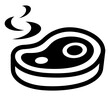 © jattumongkhon - This icon shows a delicious piece of grilled meat perfectly cooked.