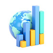 © SIAM - Global growth, business success, world market, 3D chart