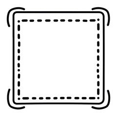 Leinwandbilder - Minimalist geometric design, square form with dotted outline on isolated transparent setting